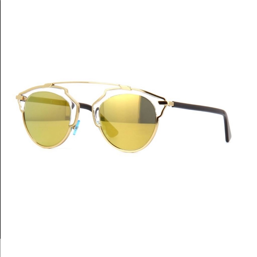 Christian Dior yellow aviator mirrored sunglasses brand new
